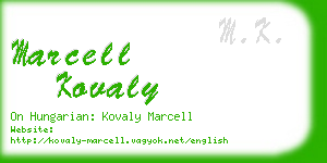 marcell kovaly business card